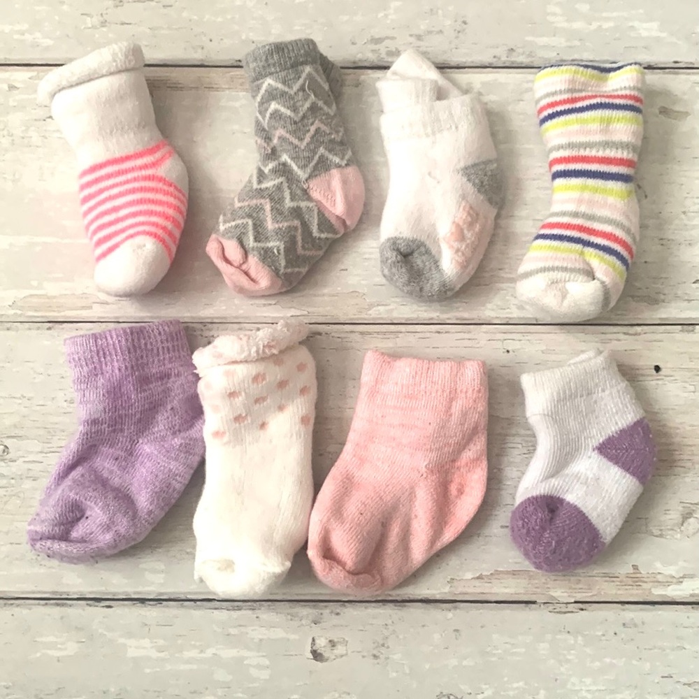 Baby Girl 6-12m Socks Bundle Set of 8 Pink White Assorted Brands 6m 9m 12m Lot